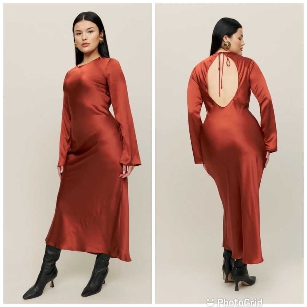 Reformation Davina Silk Dress in Oxide New with Tags!